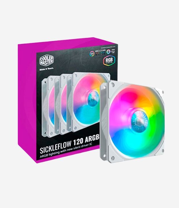 Cooler para Case Cooler Master SickleFlow 120 ARGB 3 in 1 White Edition